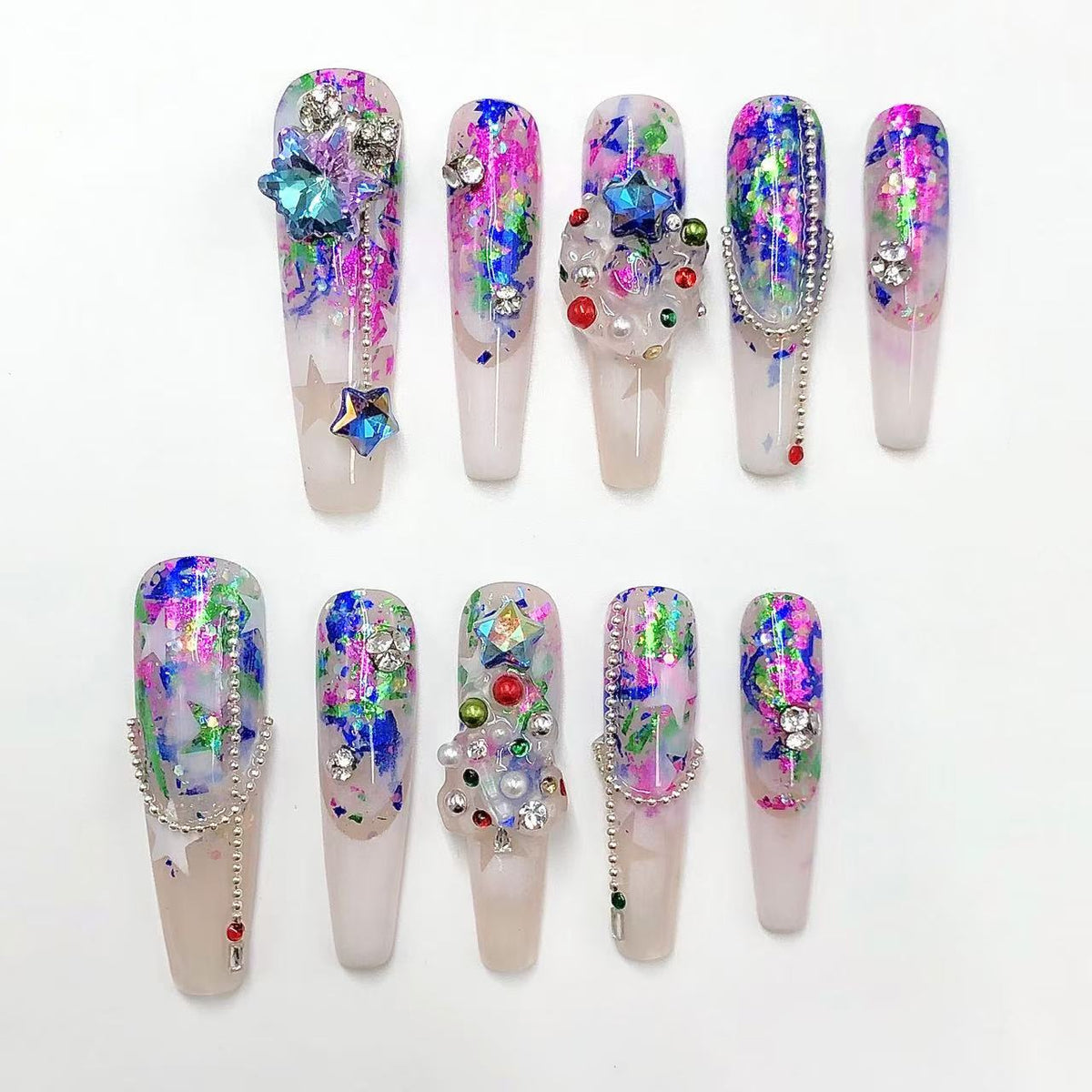 Banemurax Artificial Nail Art Sticker Style 1 Set ｜10 Pieces-CR240