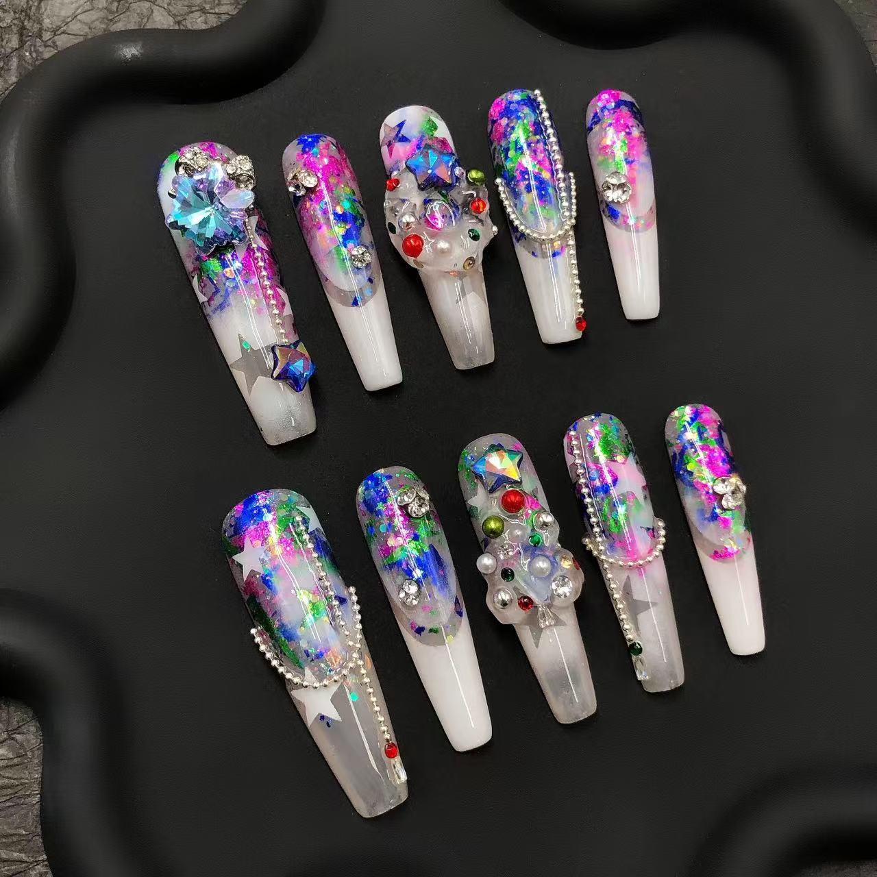 Banemurax Artificial Nail Art Sticker Style 1 Set ｜10 Pieces-CR240